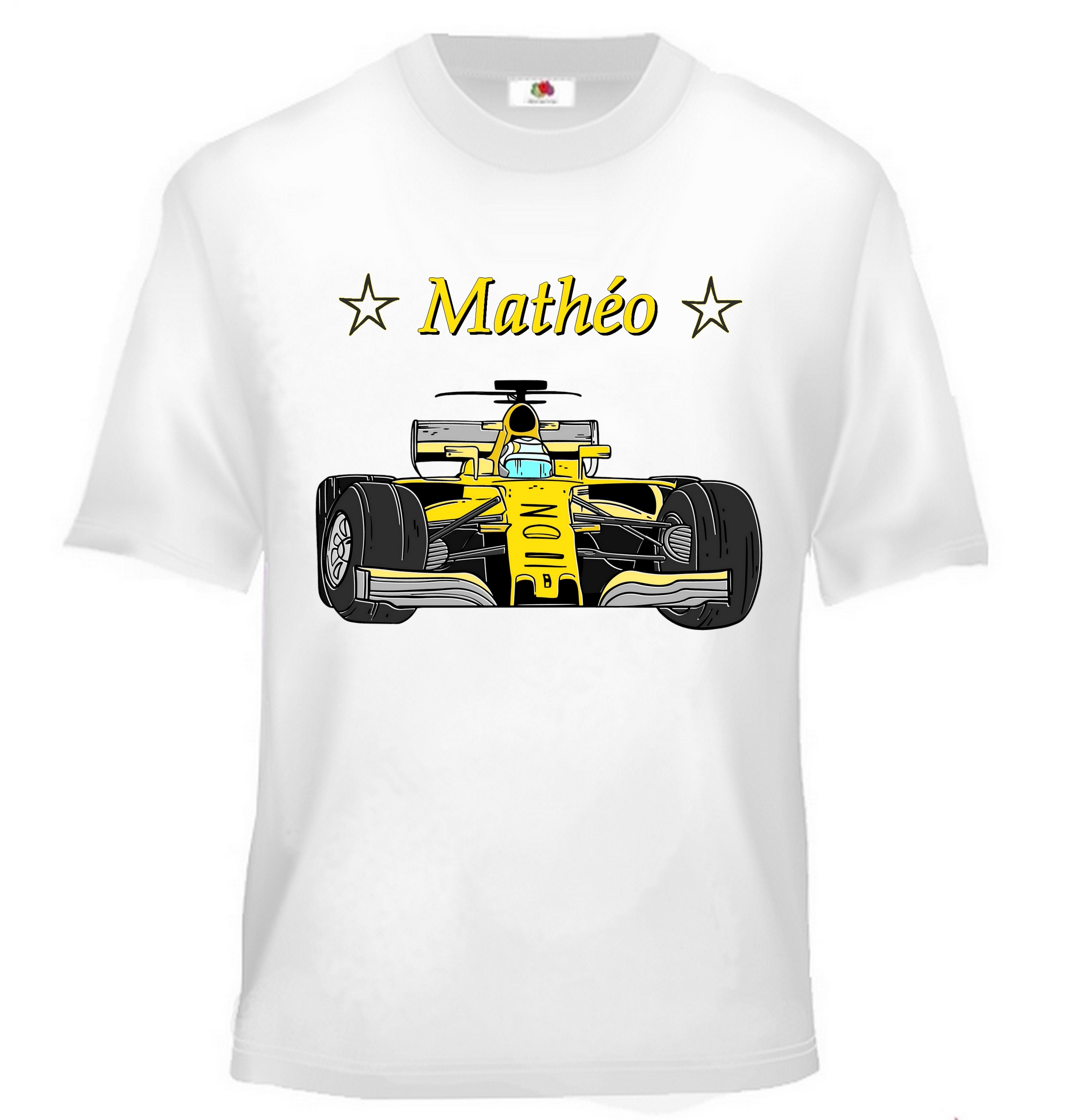 T-shirt enfant Formule 1 personnalisé avec prénom au choix