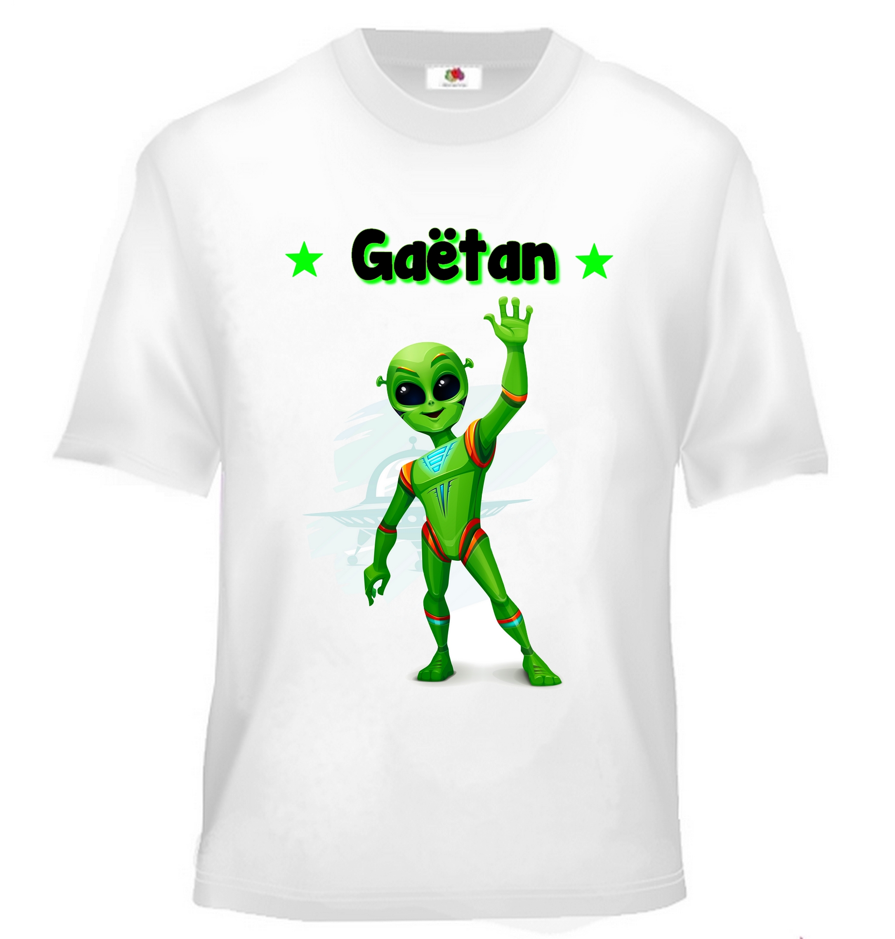 T-shirt enfant Alien personnalisé avec prénom au choix