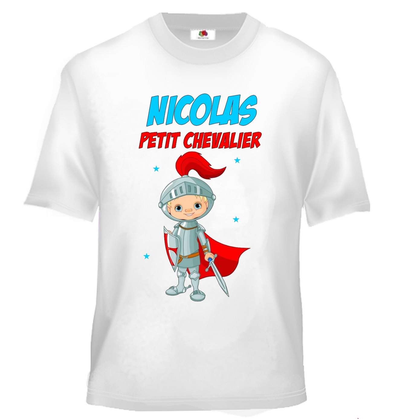 T-shirt enfant Chevalier personnalisé avec prénom au choix
