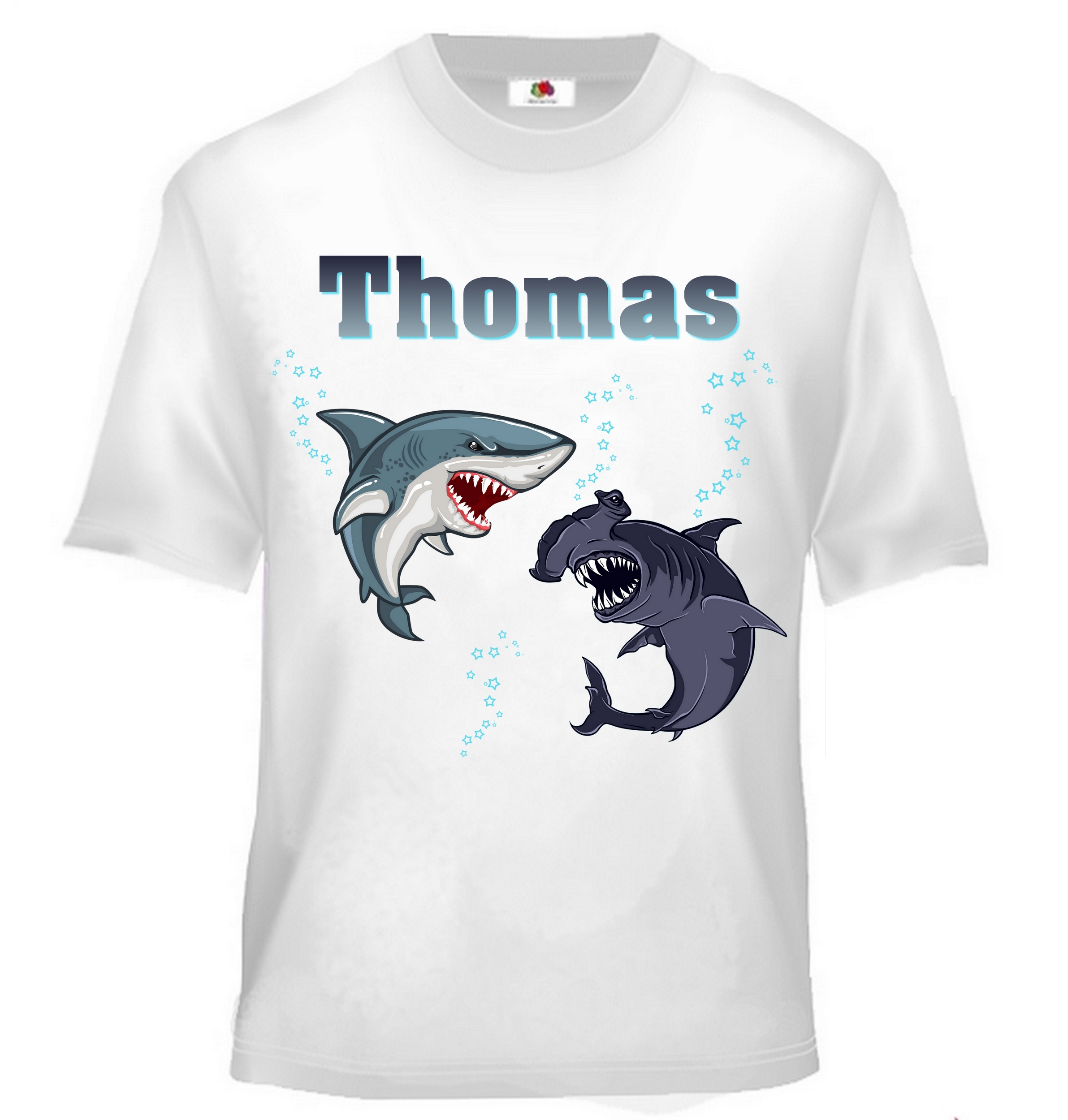 T-shirt enfant Requins personnalisé avec prénom au choix