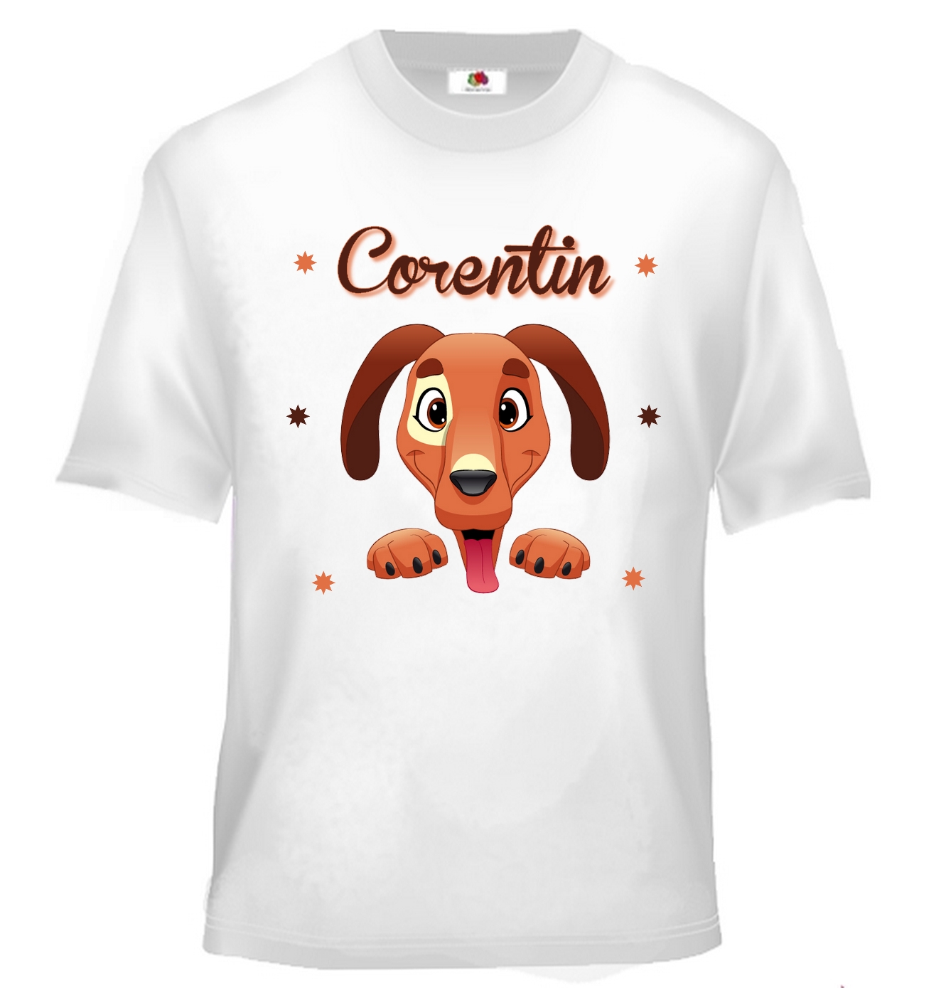T-shirt enfant Chien personnalisé avec prénom au choix