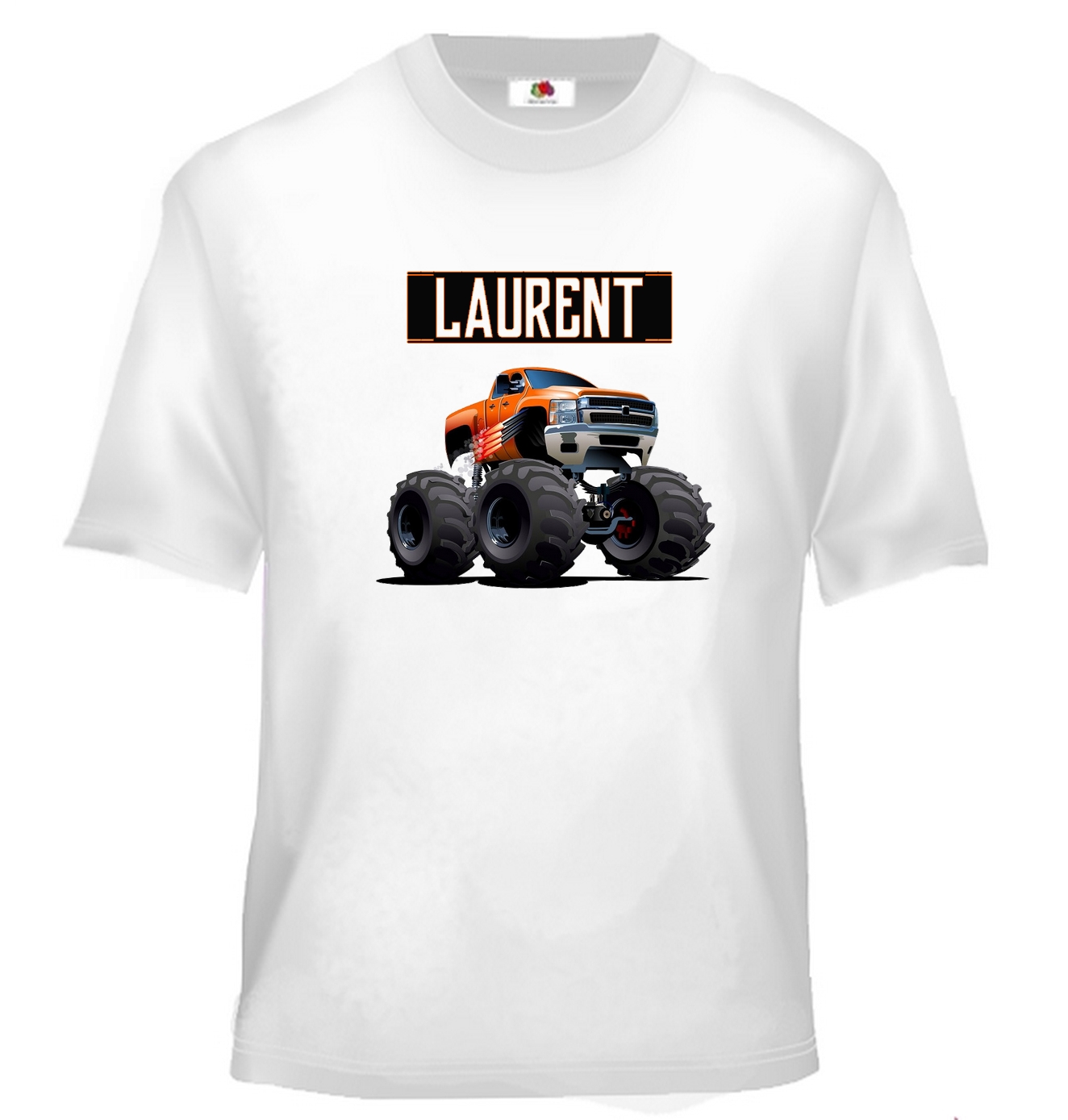 T-shirt enfant Monster truck personnalisé avec prénom au choix