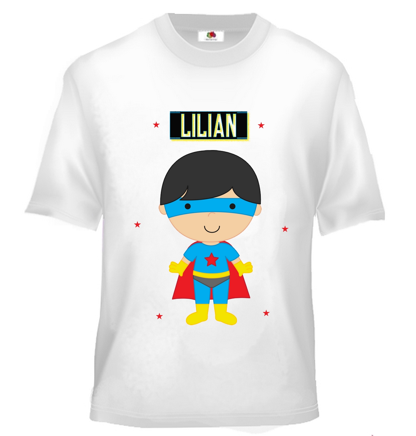 T-shirt enfant Super-héros personnalisé avec prénom au choix