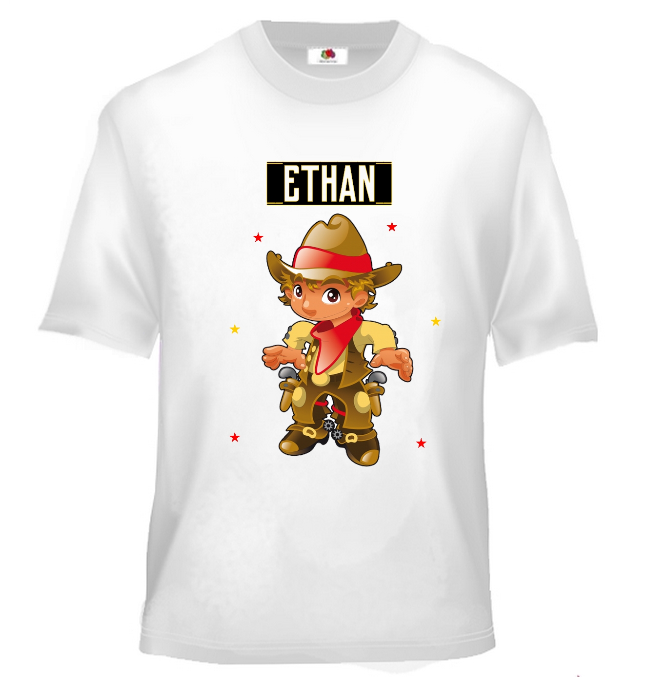 T-shirt enfant Cowboy personnalisé avec prénom au choix