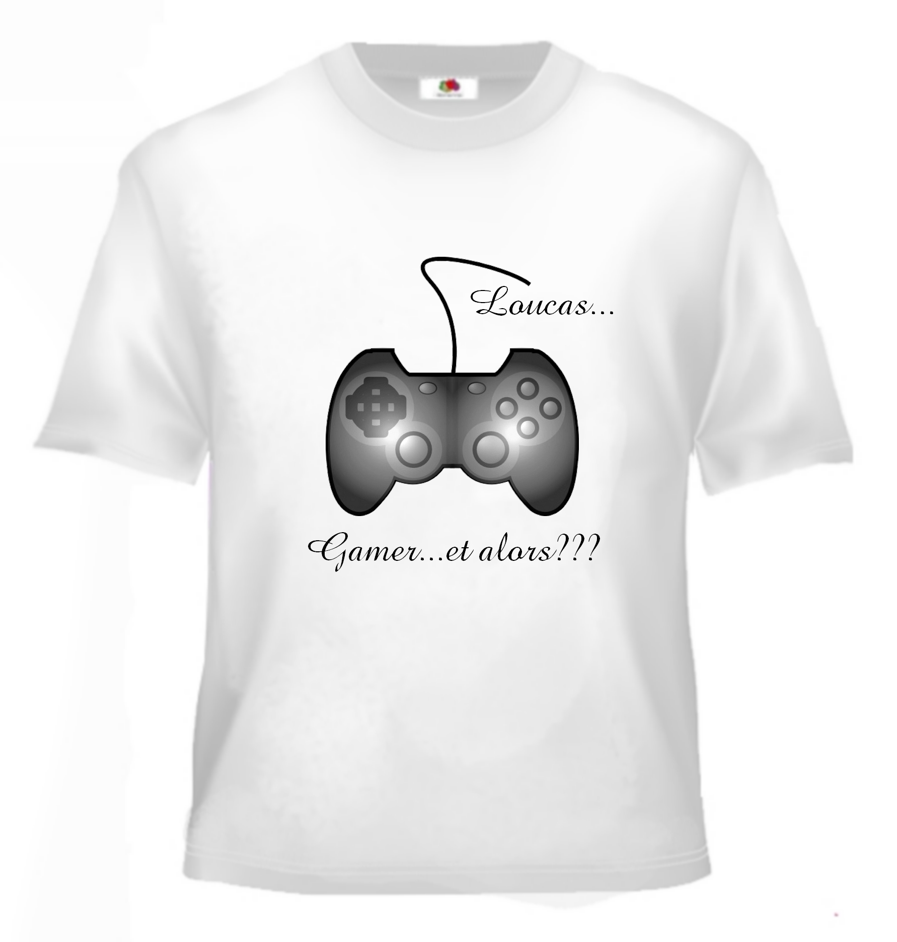 T-shirt enfant Jeux vidéo Gamer personnalisé avec prénom au choix