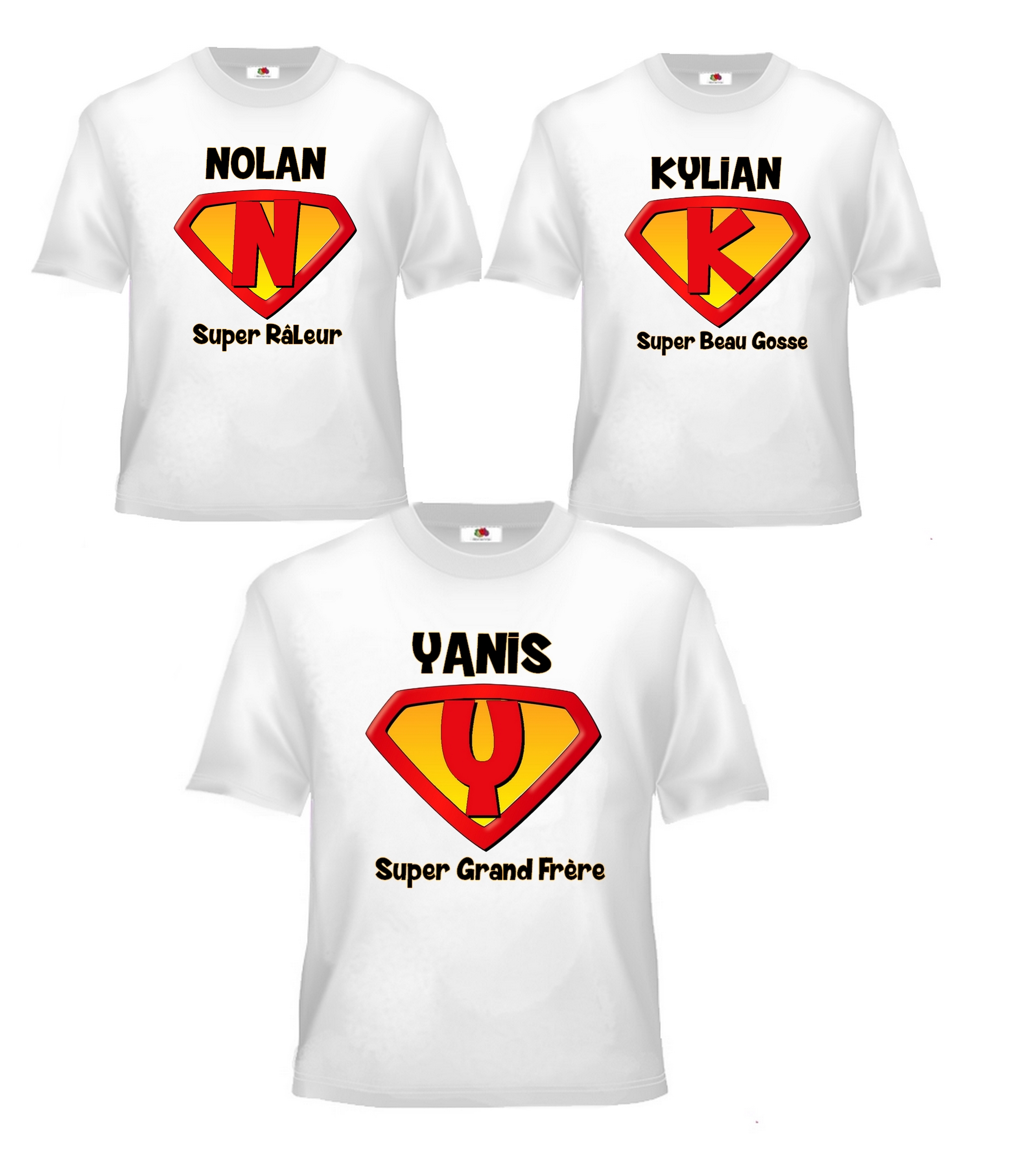 T-shirt enfant Super-héros personnalisé avec prénom et super pouvoir au choix