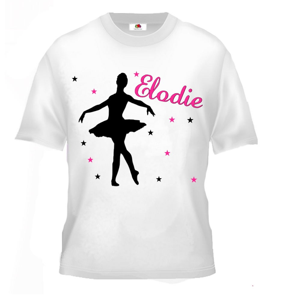 T-shirt enfant Danse classique personnalisé avec prénom au choix