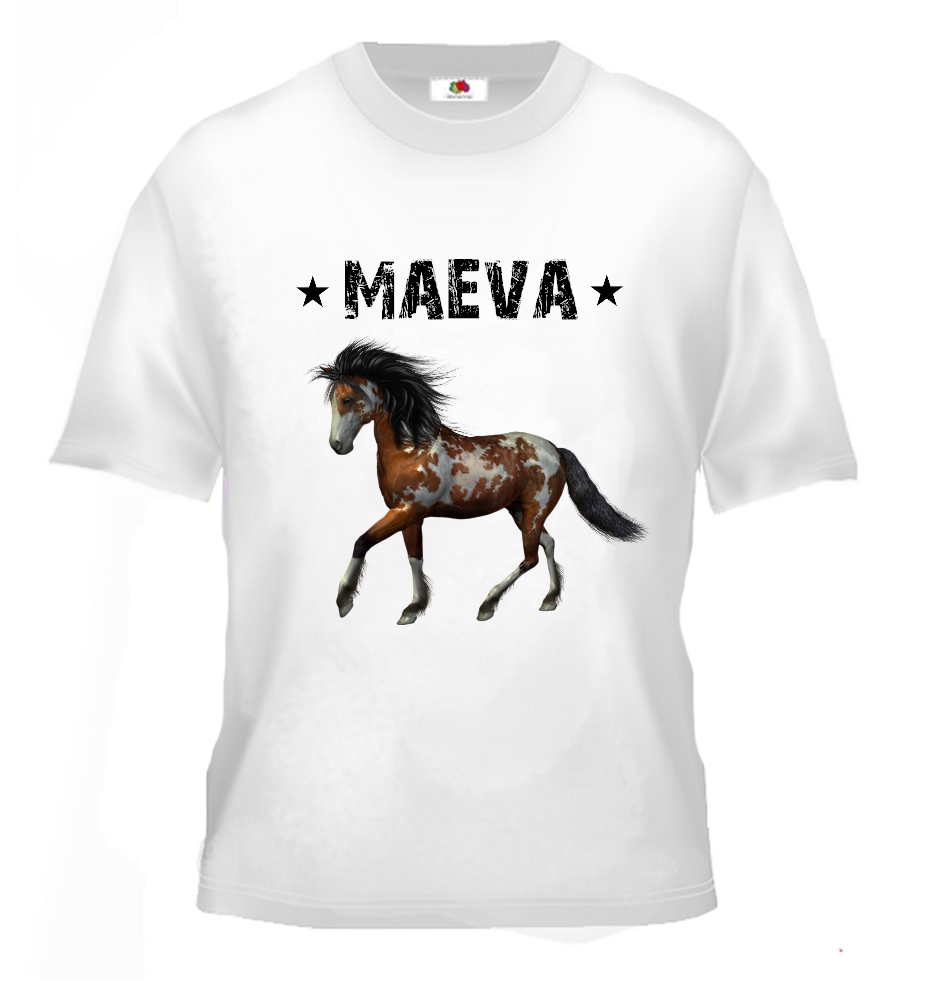 T-shirt enfant Cheval personnalisé avec prénom au choix