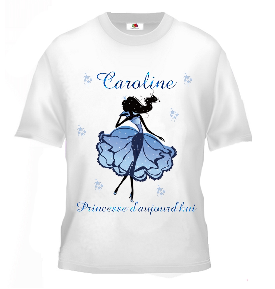 T-shirt enfant Princesse d'aujourd'hui personnalisé avec prénom au choix