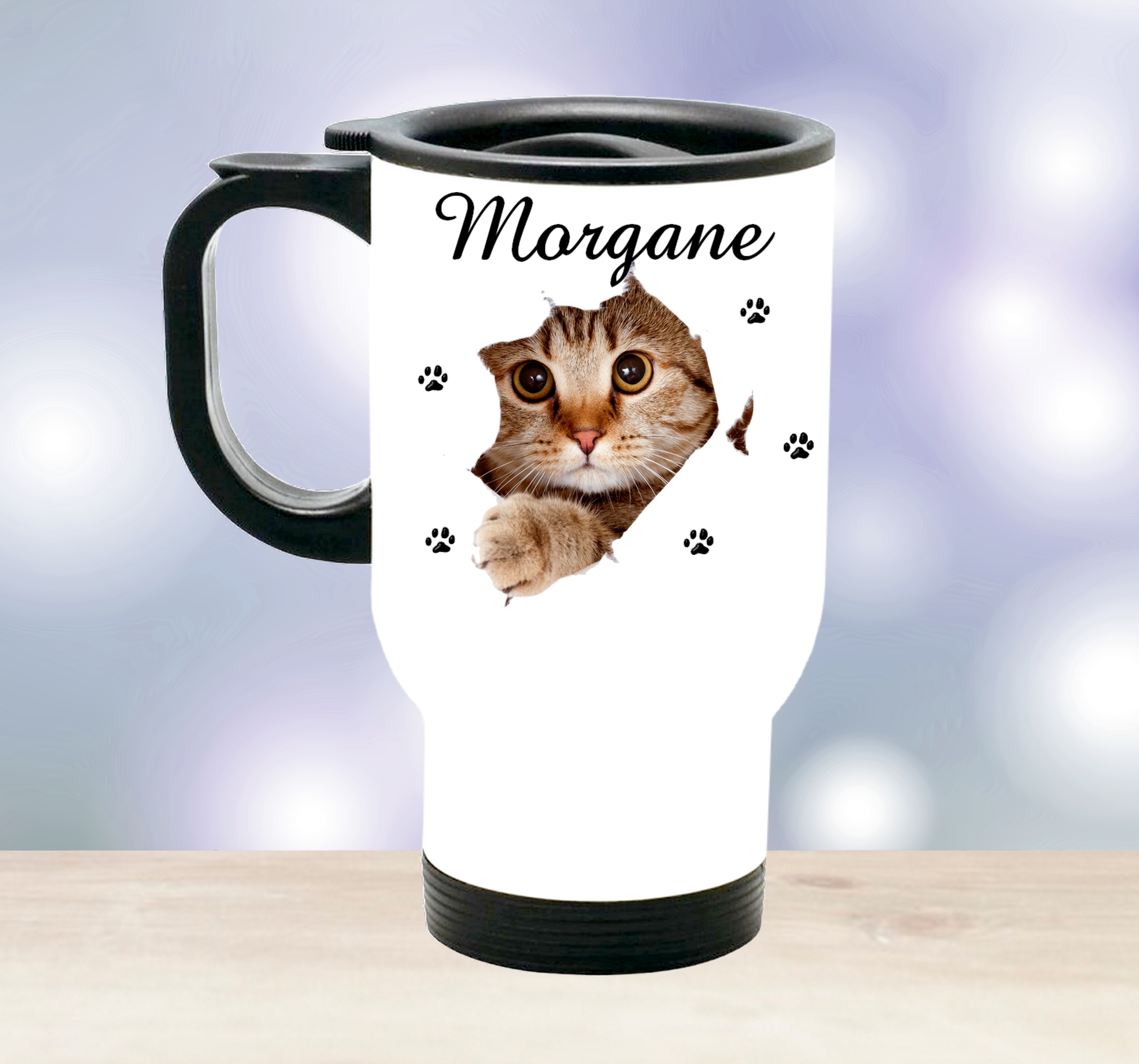 tasse isotherme chat personnalisée
