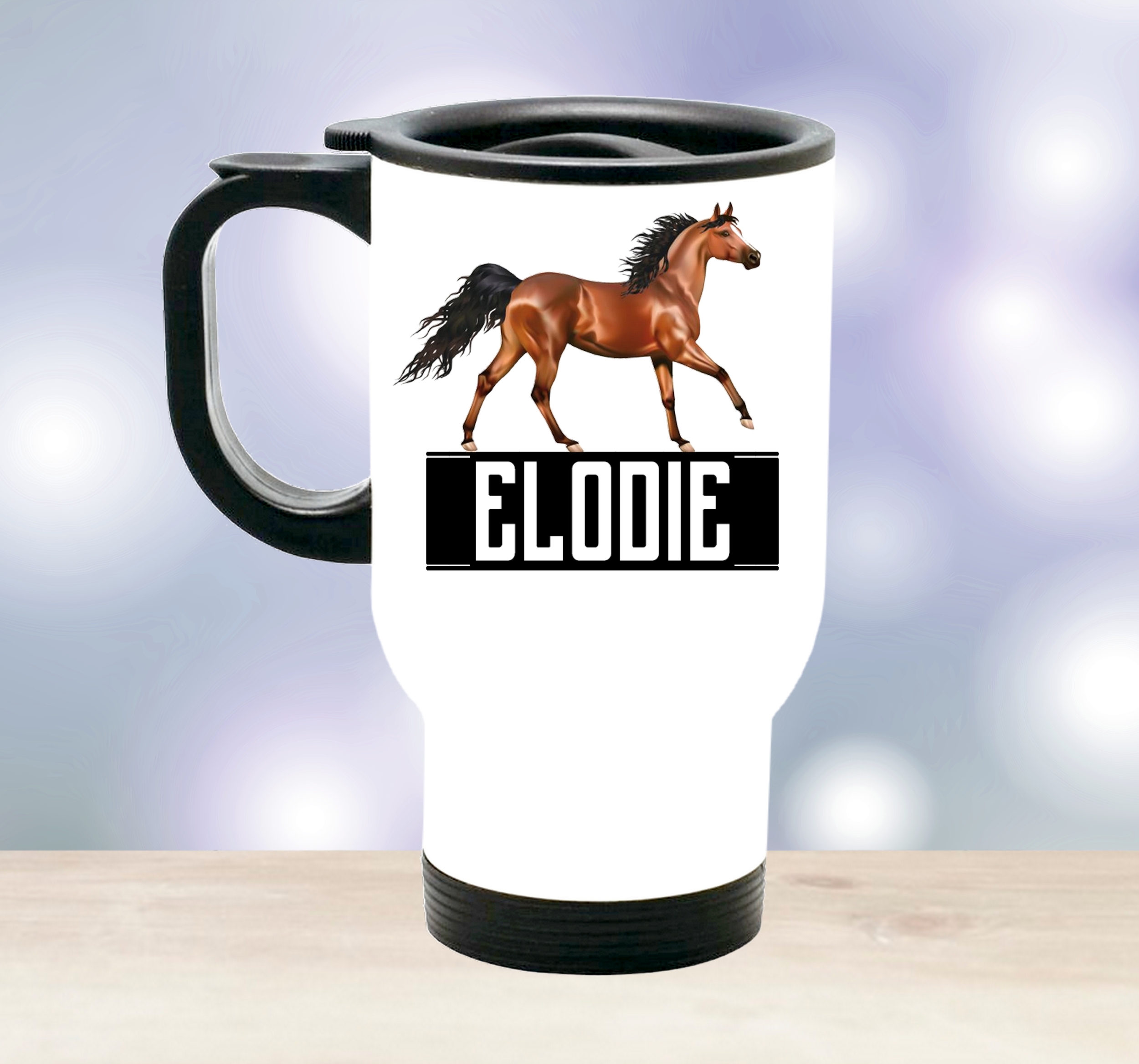tasse isotherme cheval personnalisée