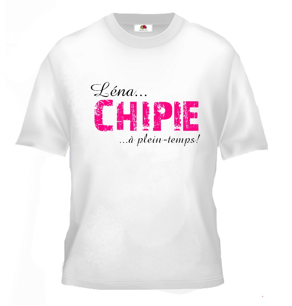 T-shirt enfant Chipie à plein temps personnalisé avec prénom au choix