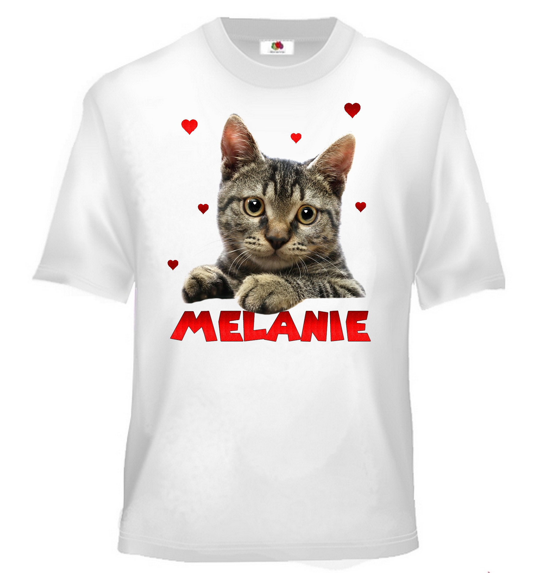 T-shirt enfant Chat chaton personnalisé avec prénom au choix