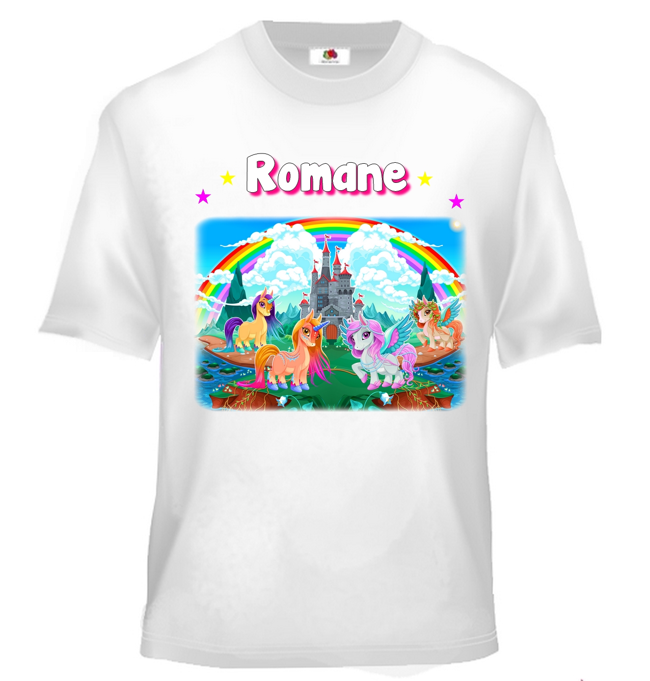 T-shirt enfant Licornes Poneys personnalisé avec prénom au choix