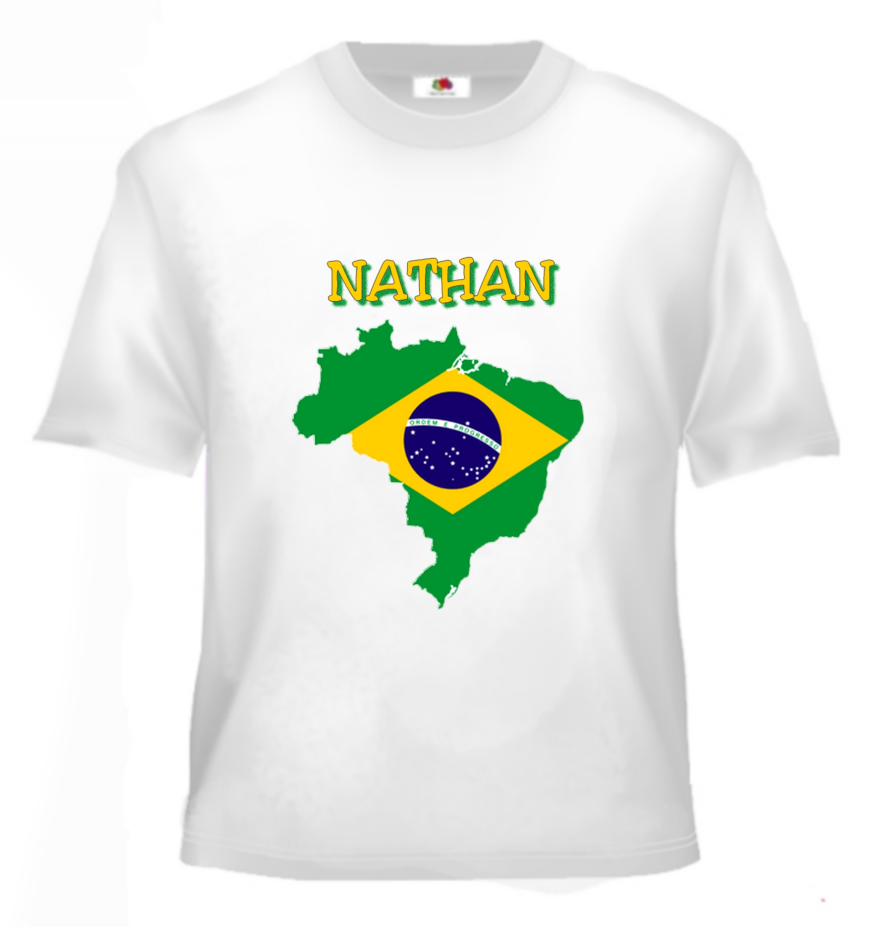 T-shirt enfant Brésil personnalisé avec prénom au choix