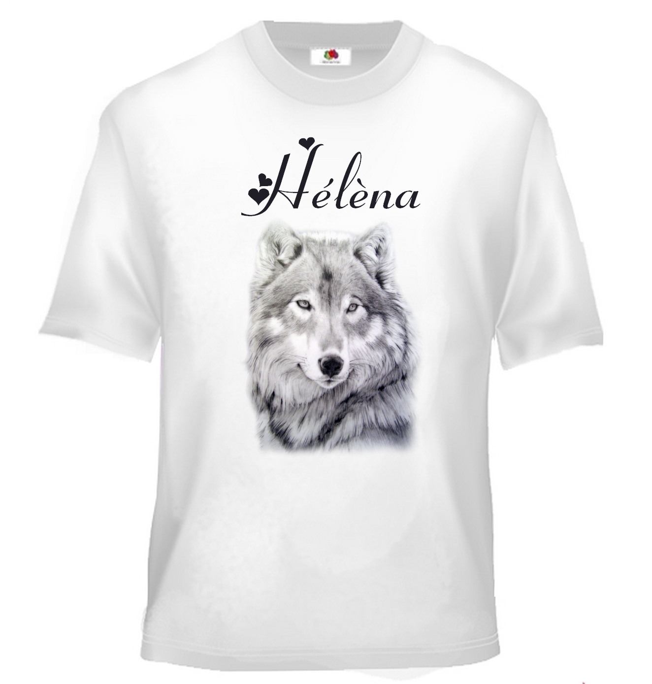 T-shirt enfant Loup personnalisé avec prénom au choix