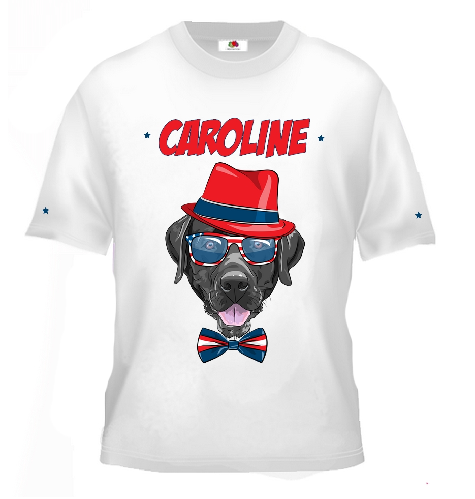 T-shirt enfant Labrador personnalisé avec prénom au choix