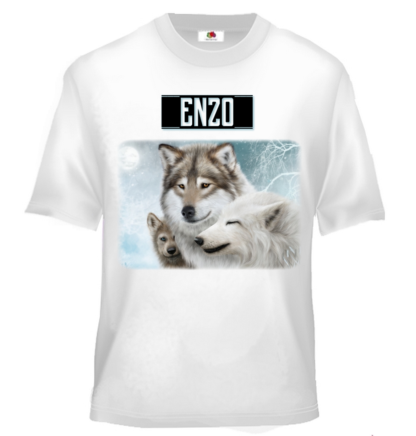 T-shirt enfant Loups personnalisé avec prénom au choix