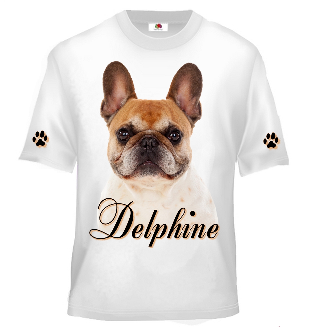 T-shirt enfant Bouledogue français personnalisé avec prénom au choix