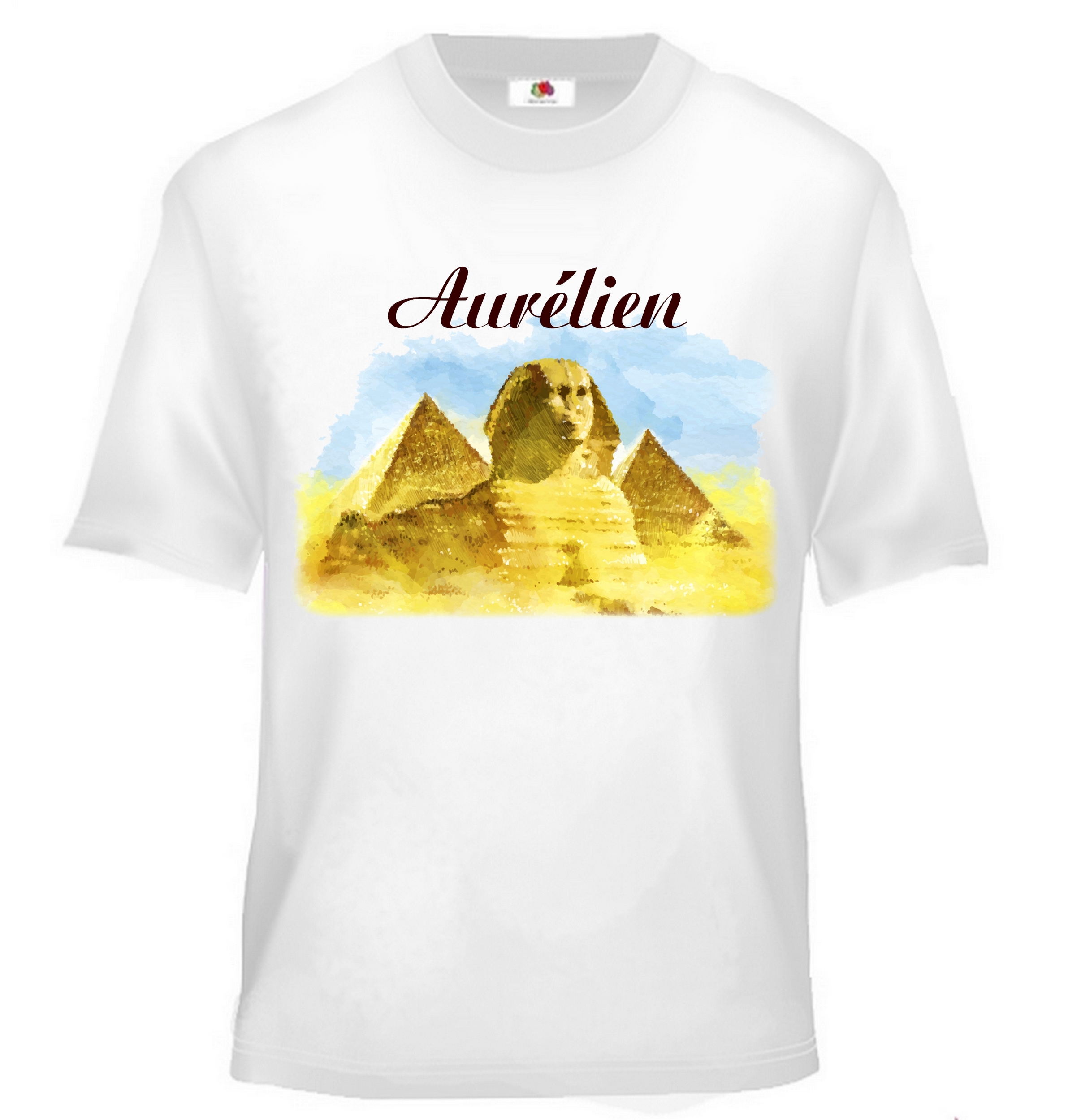 T-shirt enfant Egypte Pyramides Sphynx personnalisé avec prénom au choix