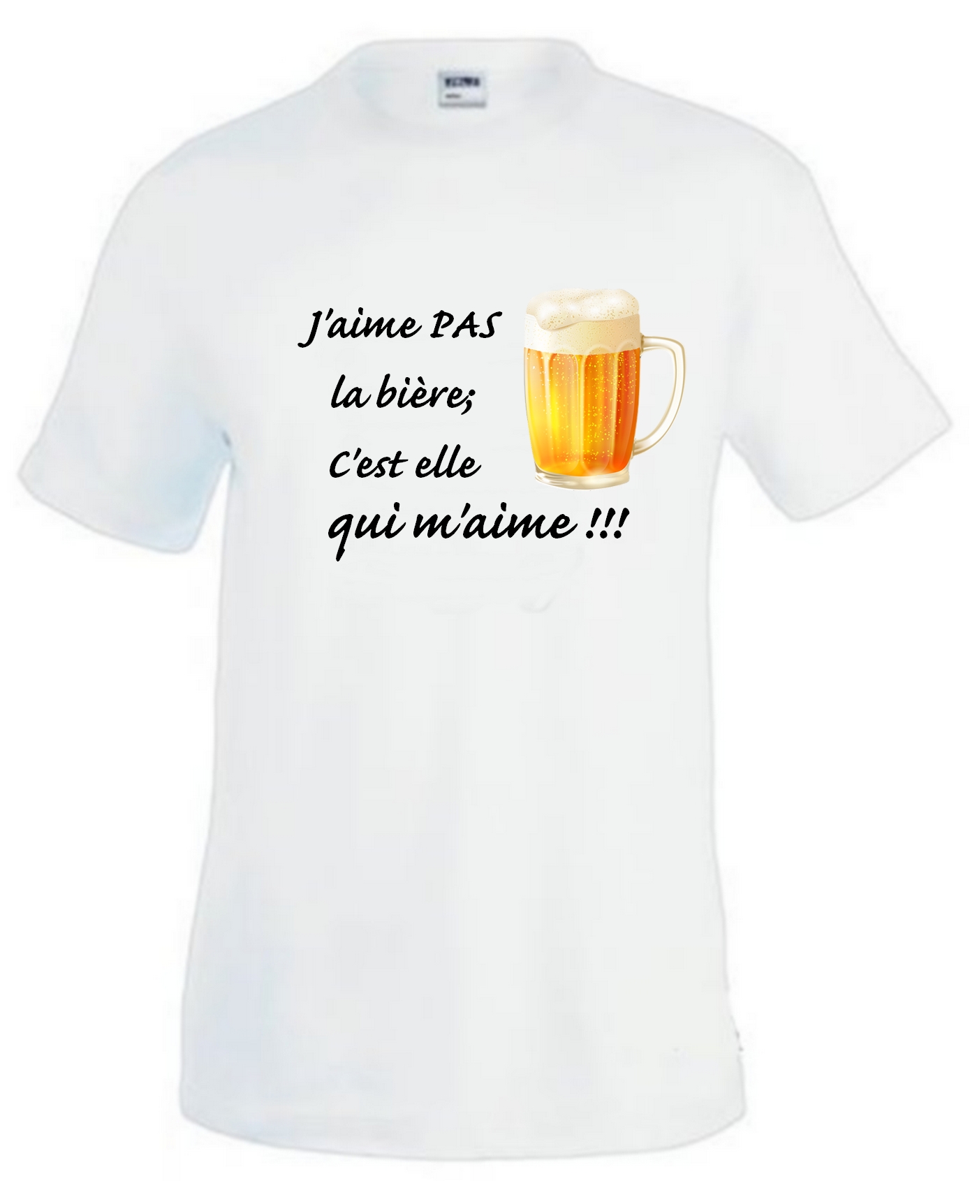 T-shirt homme humour Bière personnalisé avec prénom au choix