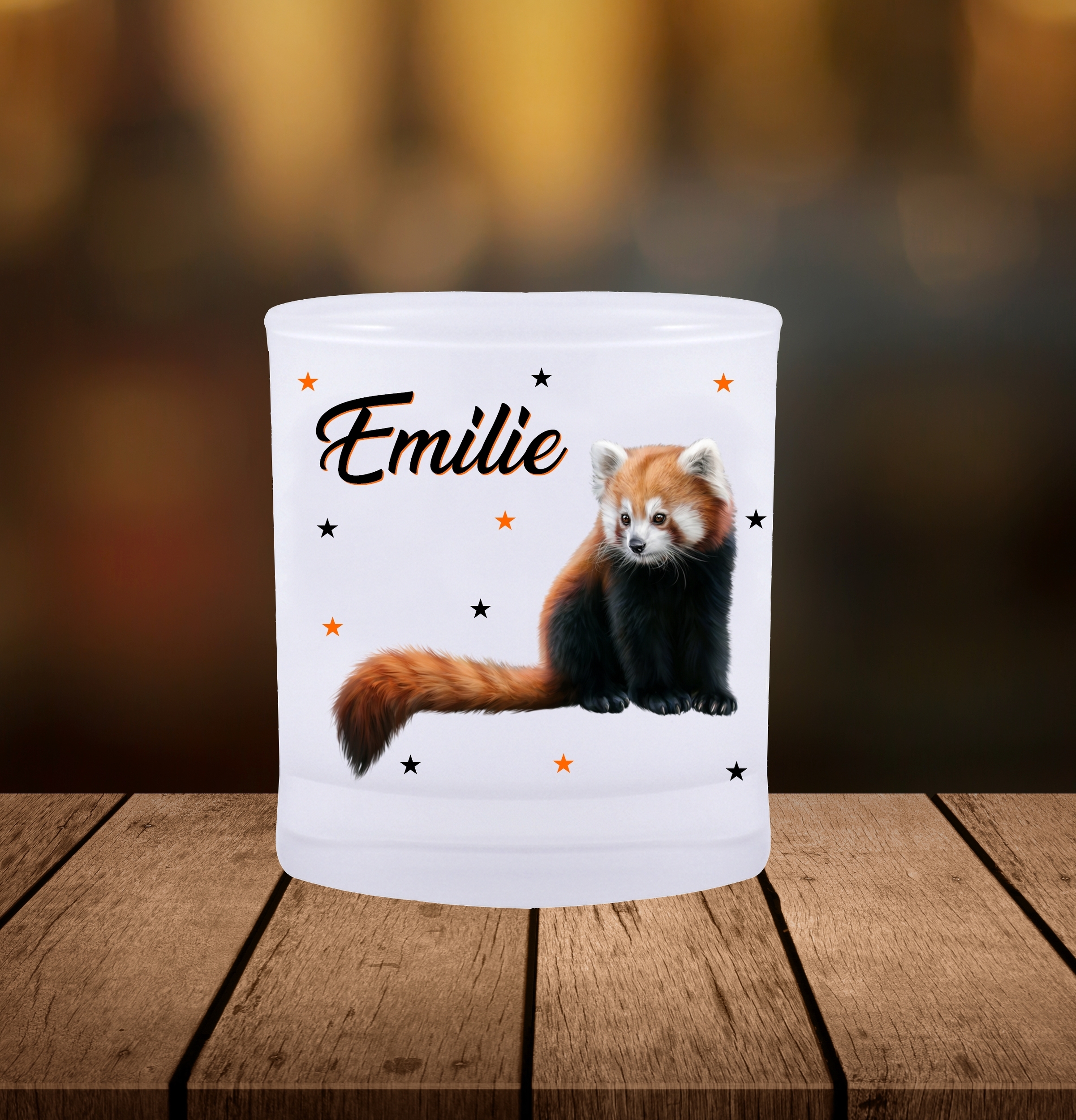 verre Panda roux personnalisé
