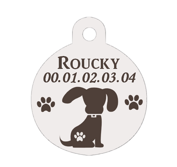 Médaille pour chien personnalisée avec nom et numéro de téléphone