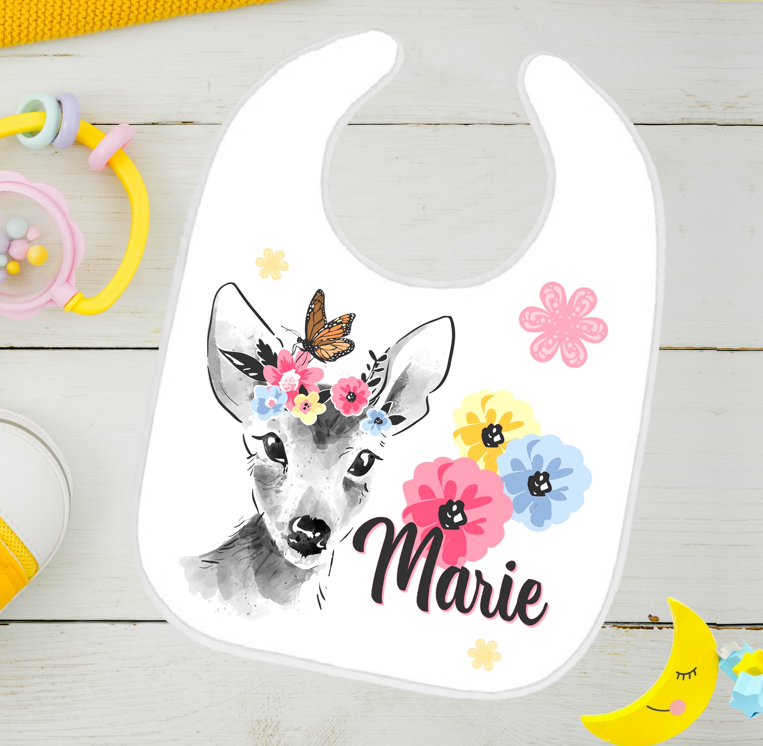 bavoir bébé faon bambi