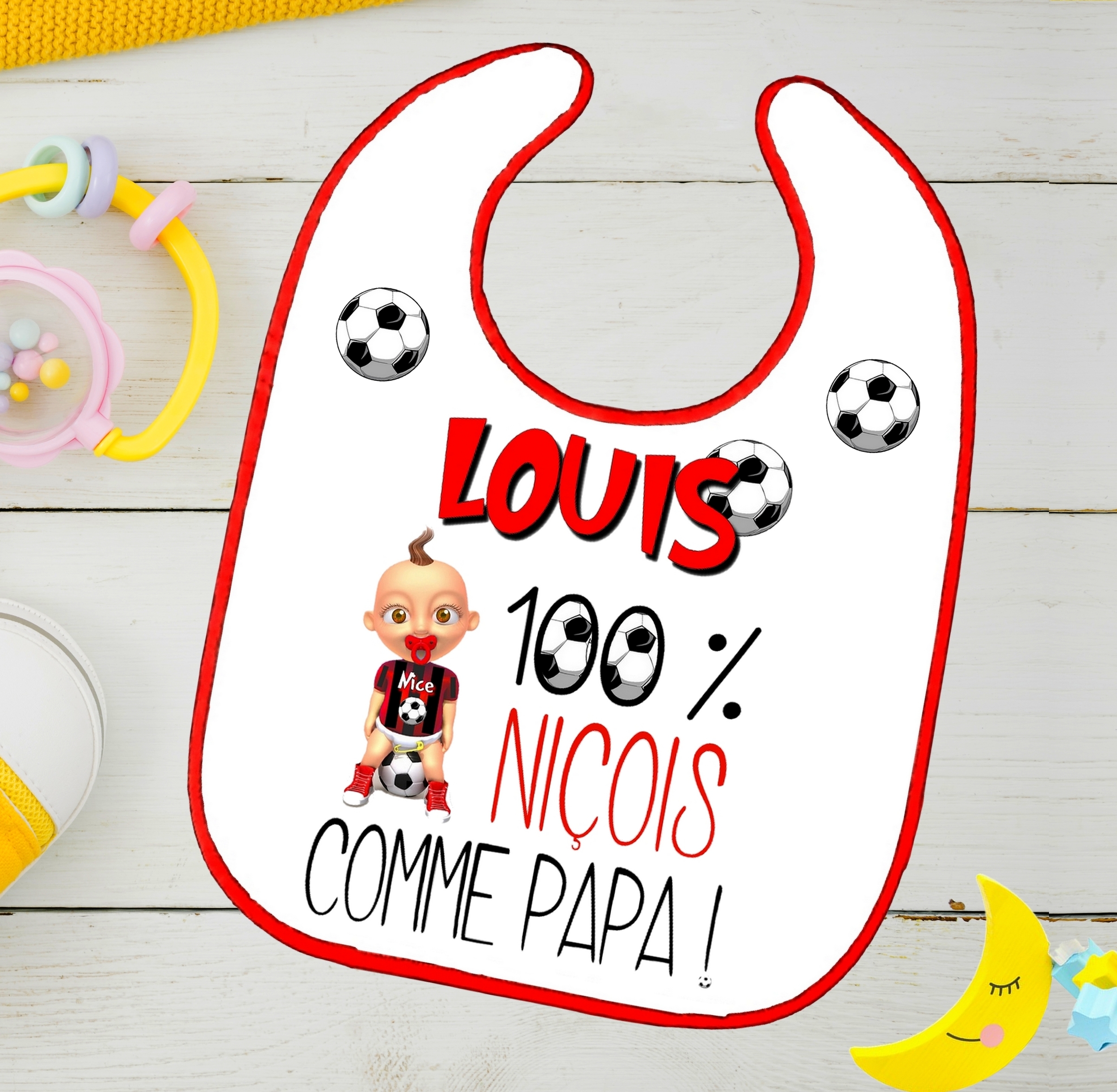 bavoir bébé foot nice