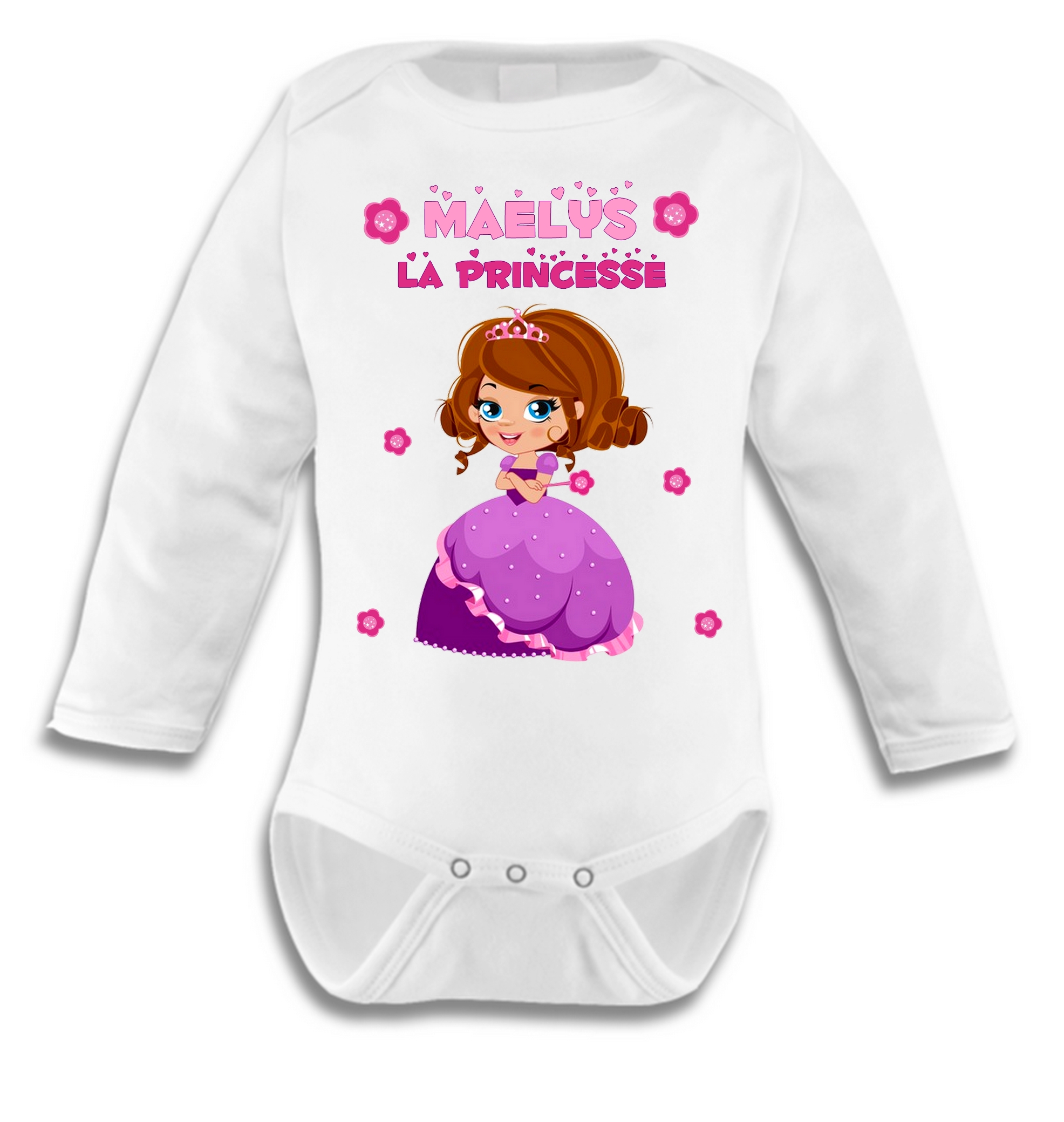 Body bébé Princesse personnalisé avec prénom