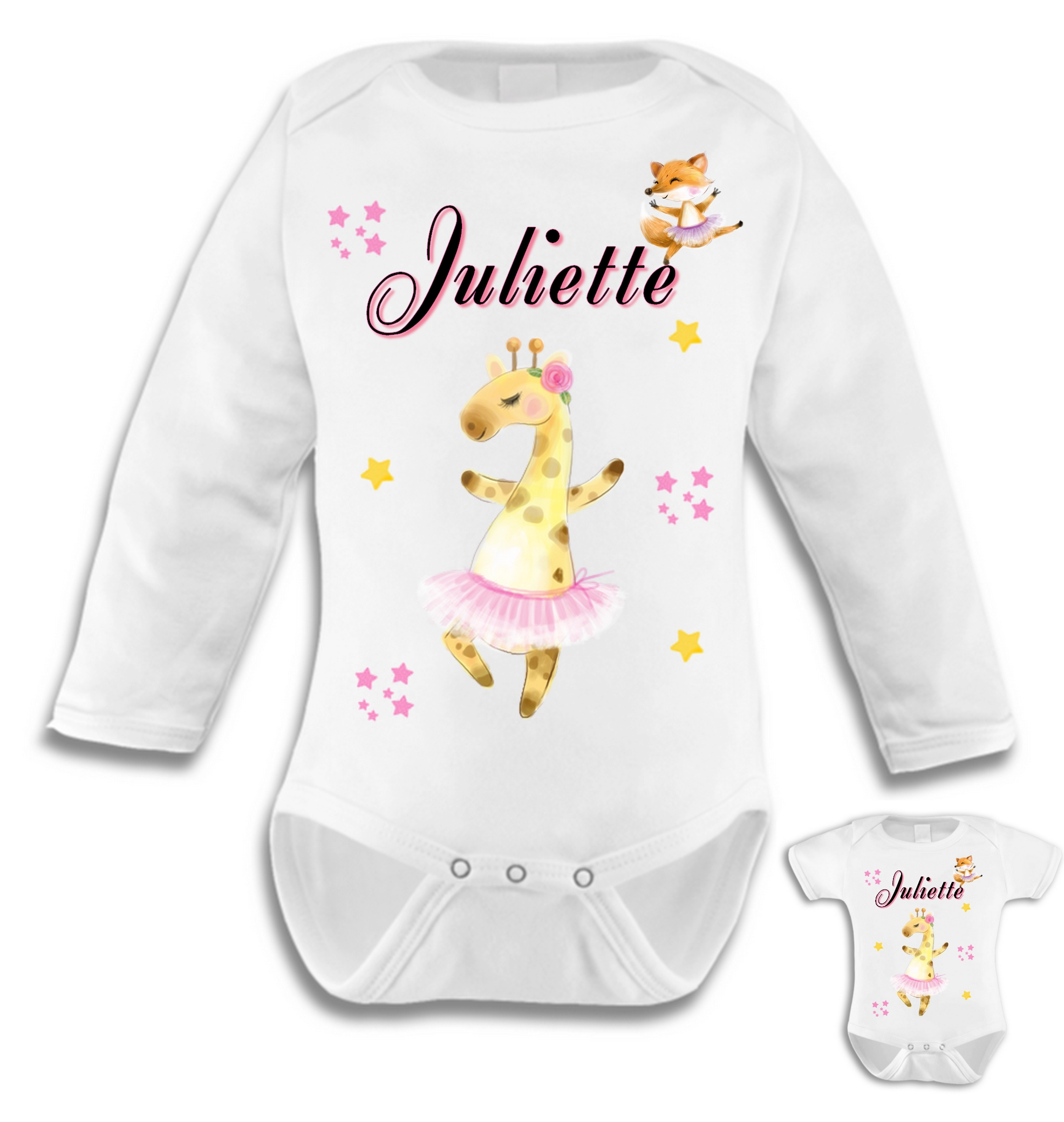 Body bébé Animaux ballet personnalisé avec prénom