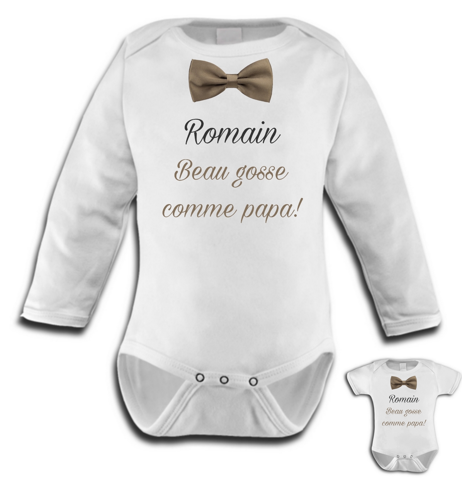 Body bébé Beau gosse comme papa personnalisé avec prénom