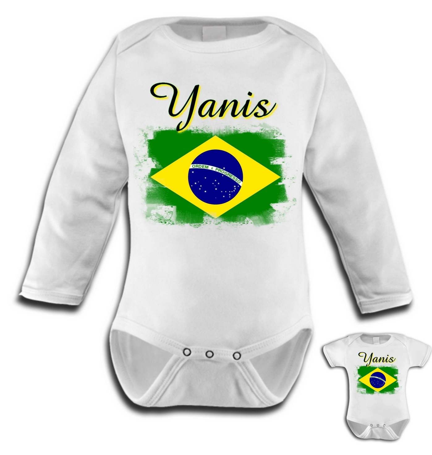 Body bébé Brésil personnalisé avec prénom