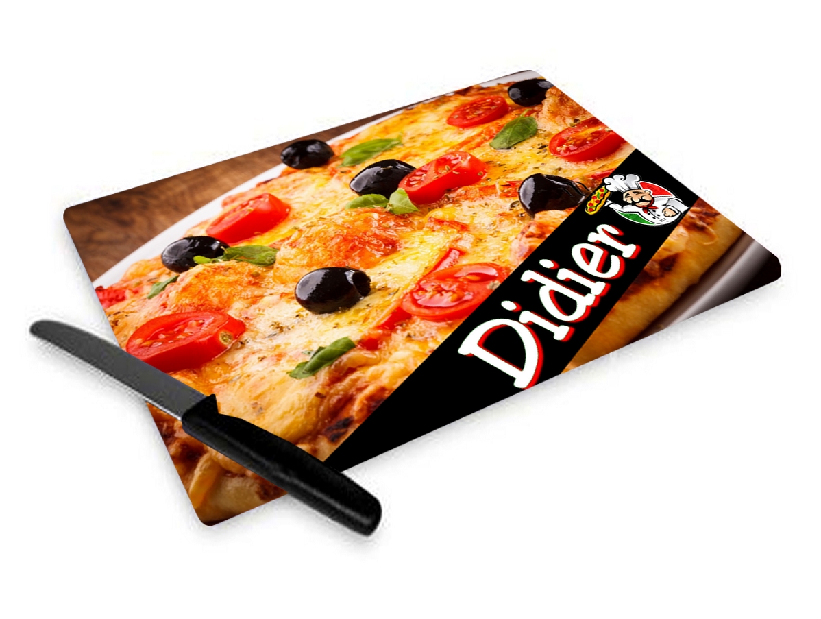 Planche à découper Pizza Pizzaiolo personnalisée avec prénom