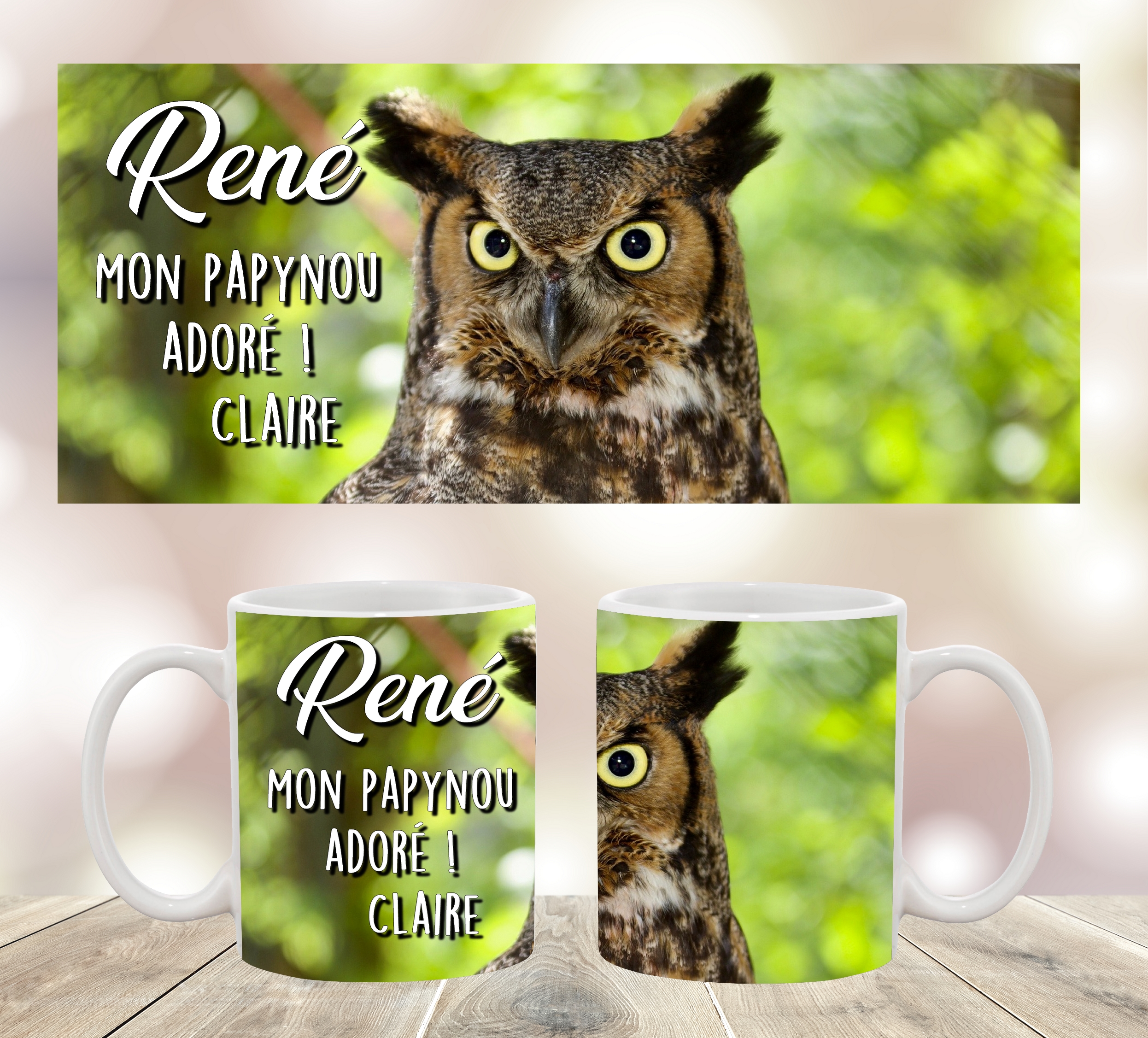 mug hibou personnalisé 2