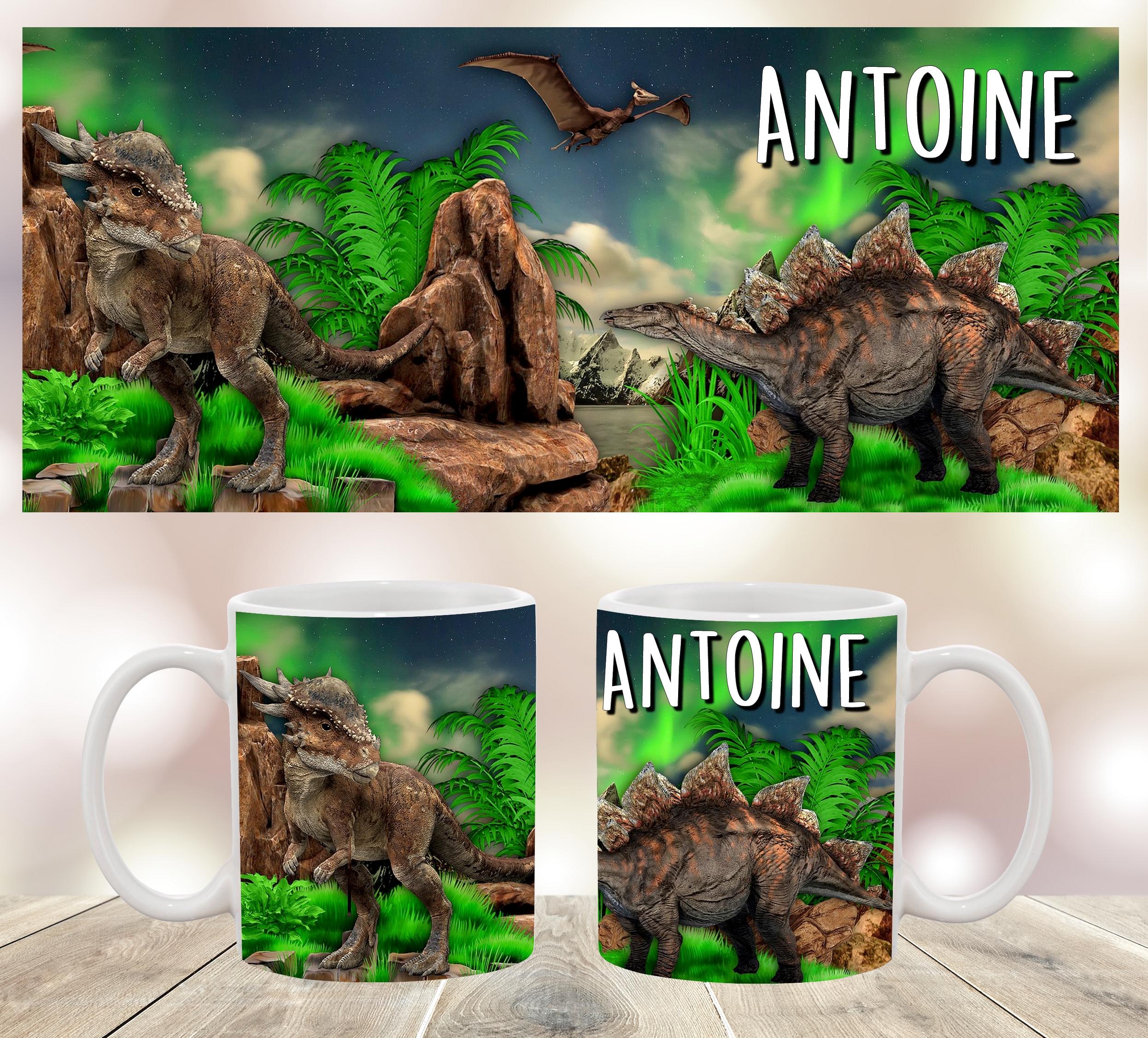 mug dinos personnalisé