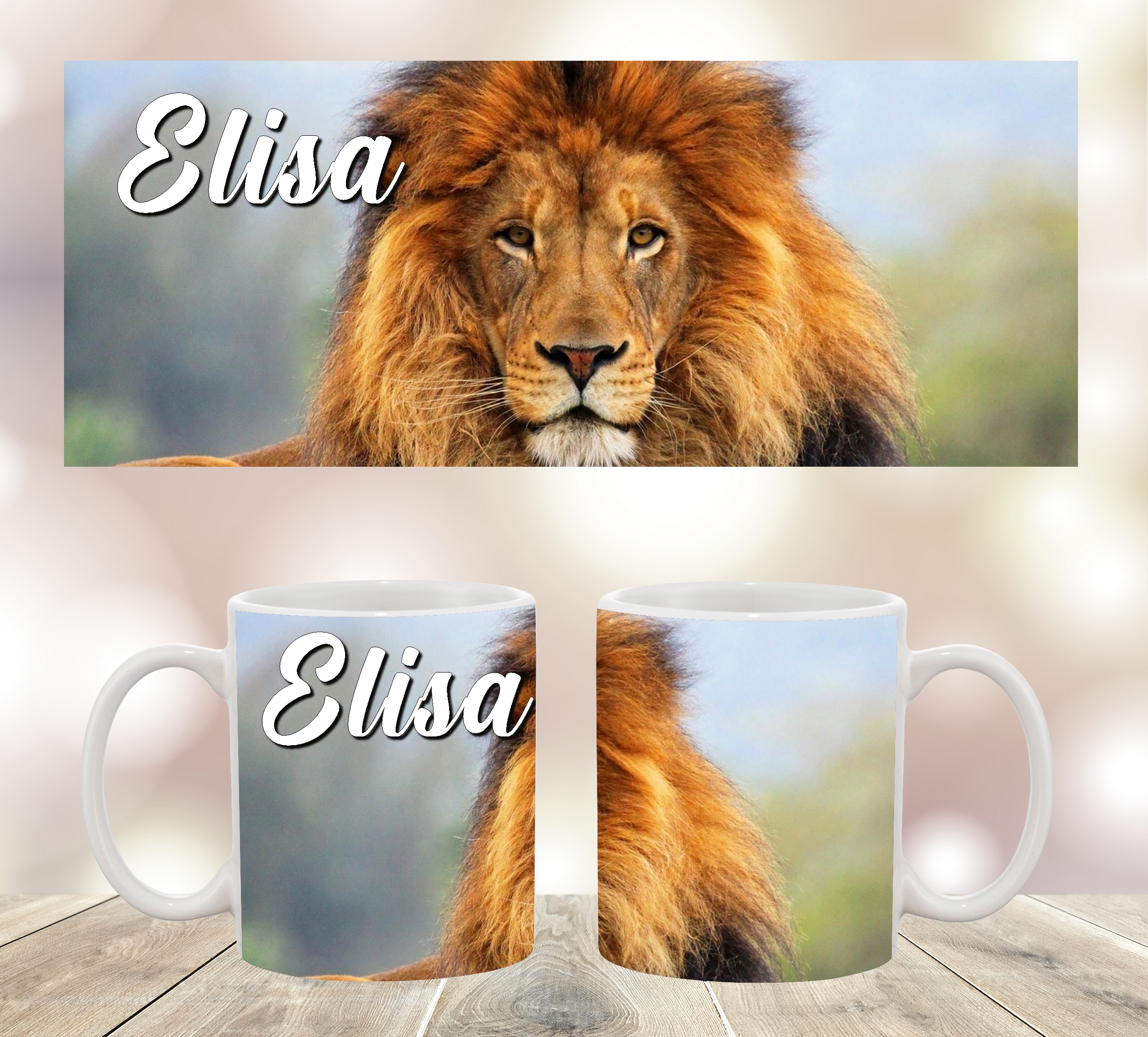 mug lion personnalisé