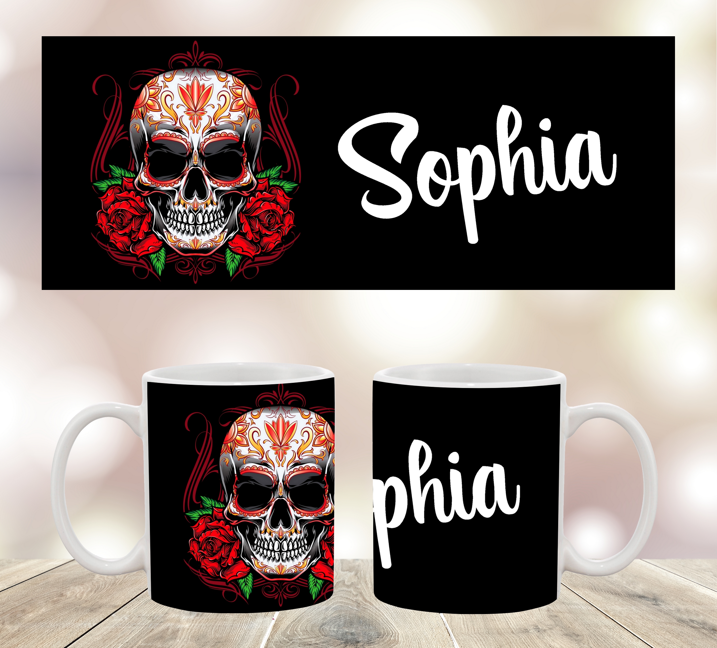 mug tête de mort personnalisé