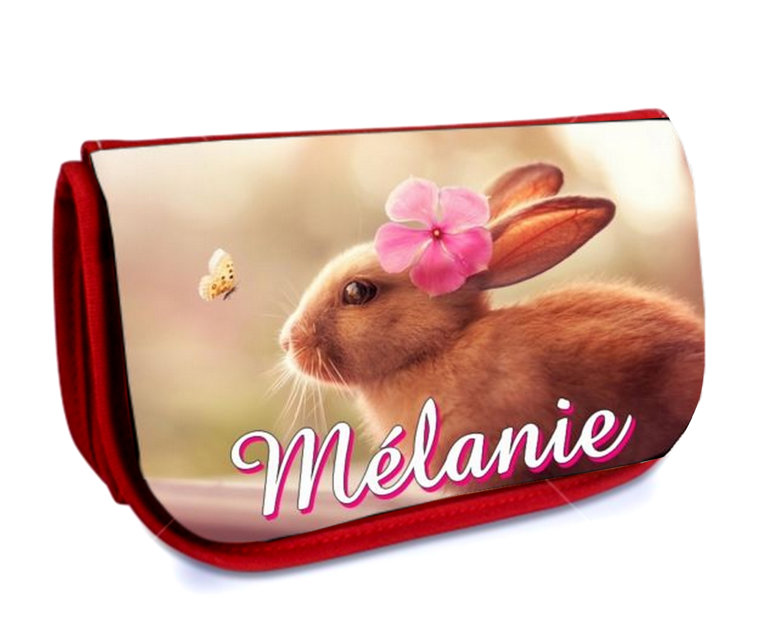 Trousse maquillage Lapin personnalisée avec prénom