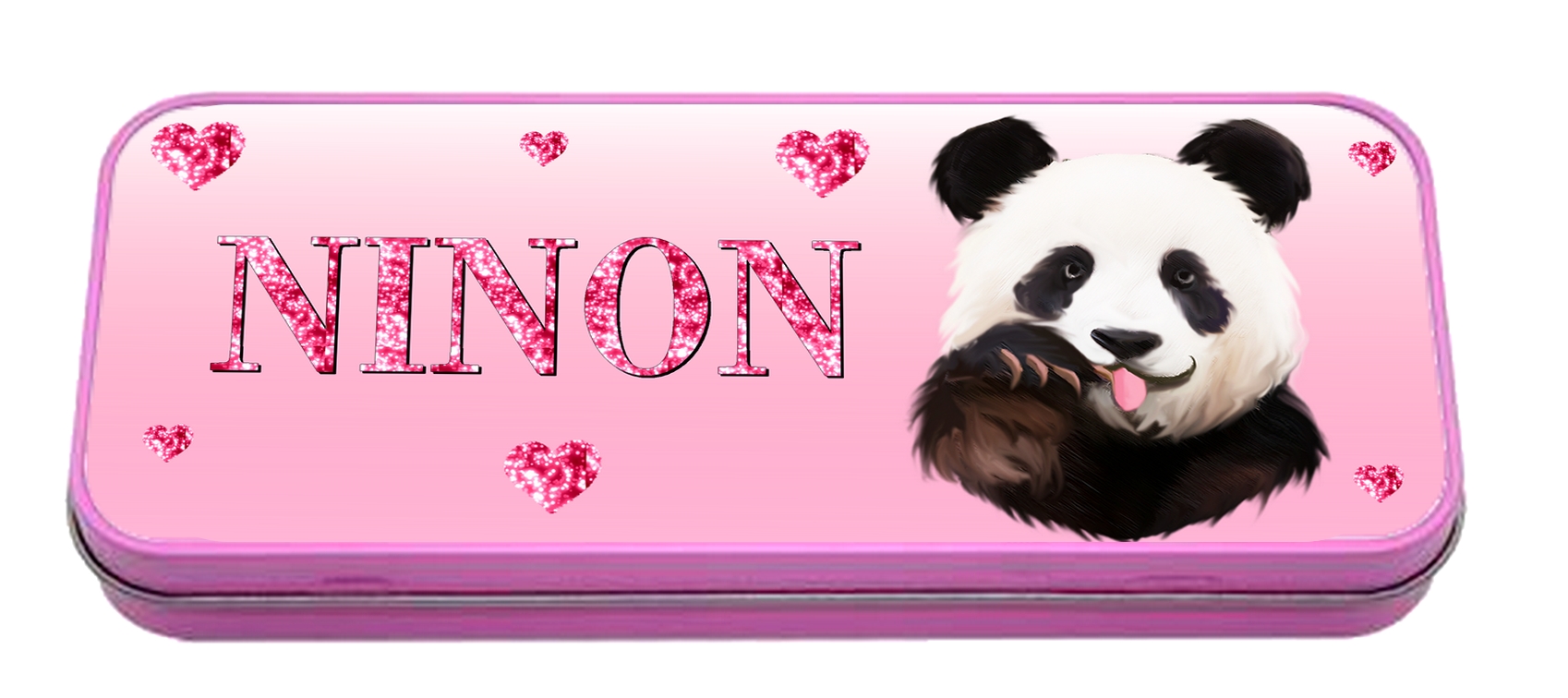 Plumier à crayons Panda personnalisé avec prénom
