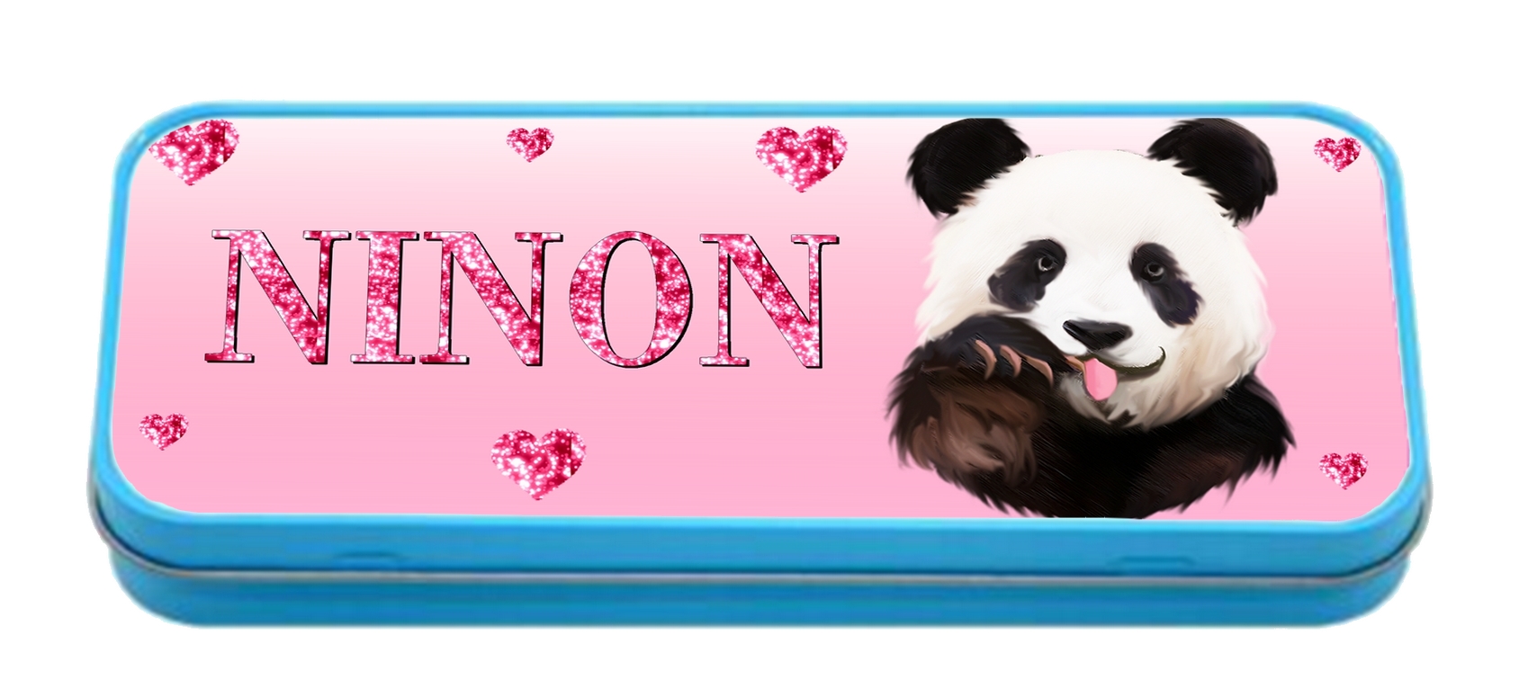 Plumier à crayons Panda personnalisé avec prénom