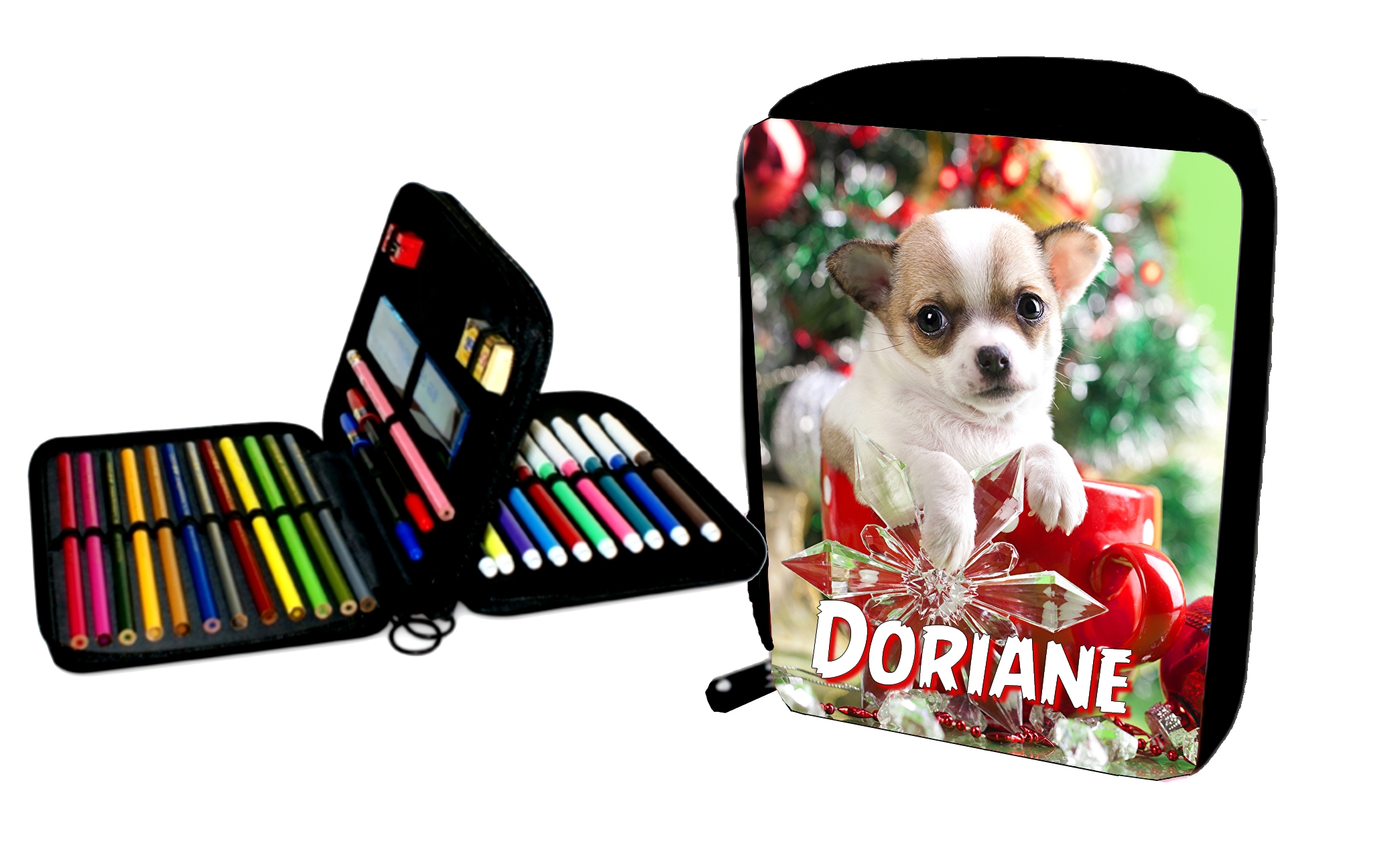 Trousse garnie Noël Chihuahua personnalisée avec prénom - Noël - Mimi