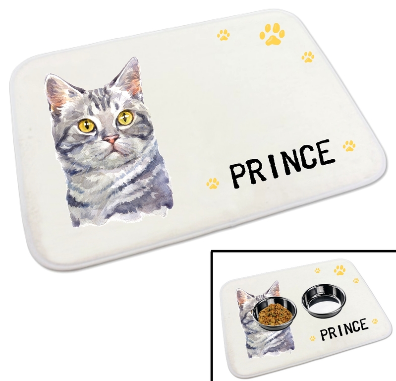 Tapis Gamelle Pour Chat Personnalise Avec Le Nom De Votre Animal Chat Tapis Gamelle Chat Mimi Cadeau