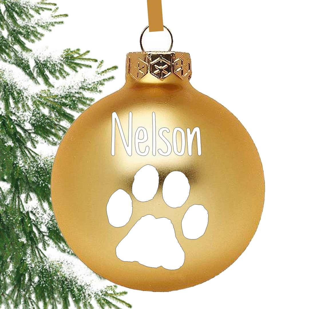 Boule De Noël Patte Chien Chat Personnalisée Avec Prénom