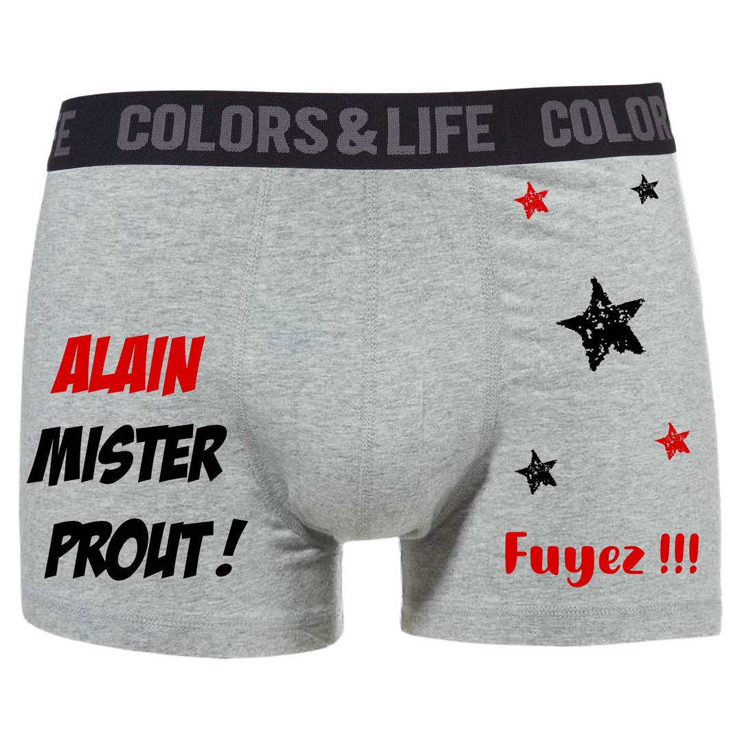  Boxer  cale on homme humour Mister Prout personnalis  avec 