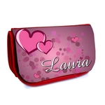 Trousse maquillage Amour coeurs personnalisée avec prénom