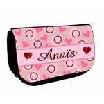 Trousse maquillage Amour coeurs personnalisée avec prénom