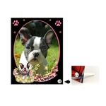 Cadre en verre thème Bouledogue français personnalisé avec votre photo