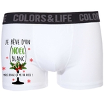 BOXER Caleçon Homme humour Noël Je rêve d'un noël blanc....Vin