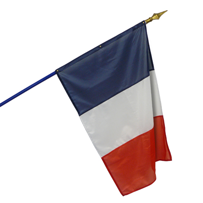 Drapeau Français 30 X 45 Cm En Polyester Avec Hampe - Pour Décoration, événements Sportifs, Fêtes Patriotiques